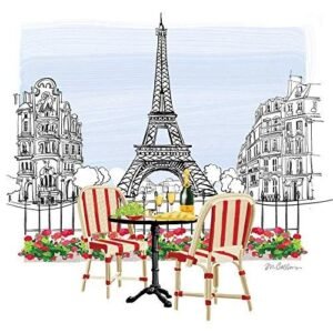 Napkin/Luncheon -"Bistro de Paris" by Paperproducts Design- 3-ply Paper Napkins 20ct
