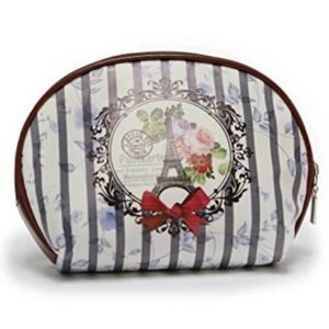 Cosmetic Bag - Eiffel Tower, Postmark, Floral, Stripe Design