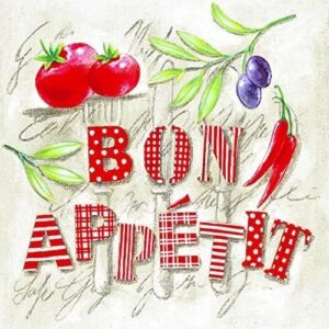 Napkin/Luncheon - "Bon Appetit" by Ambiente Paper 20ct