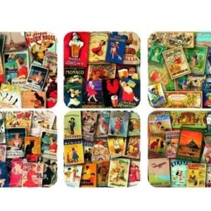 Coasters - Set Of 6 Vintage French Advertising - Cork Backed